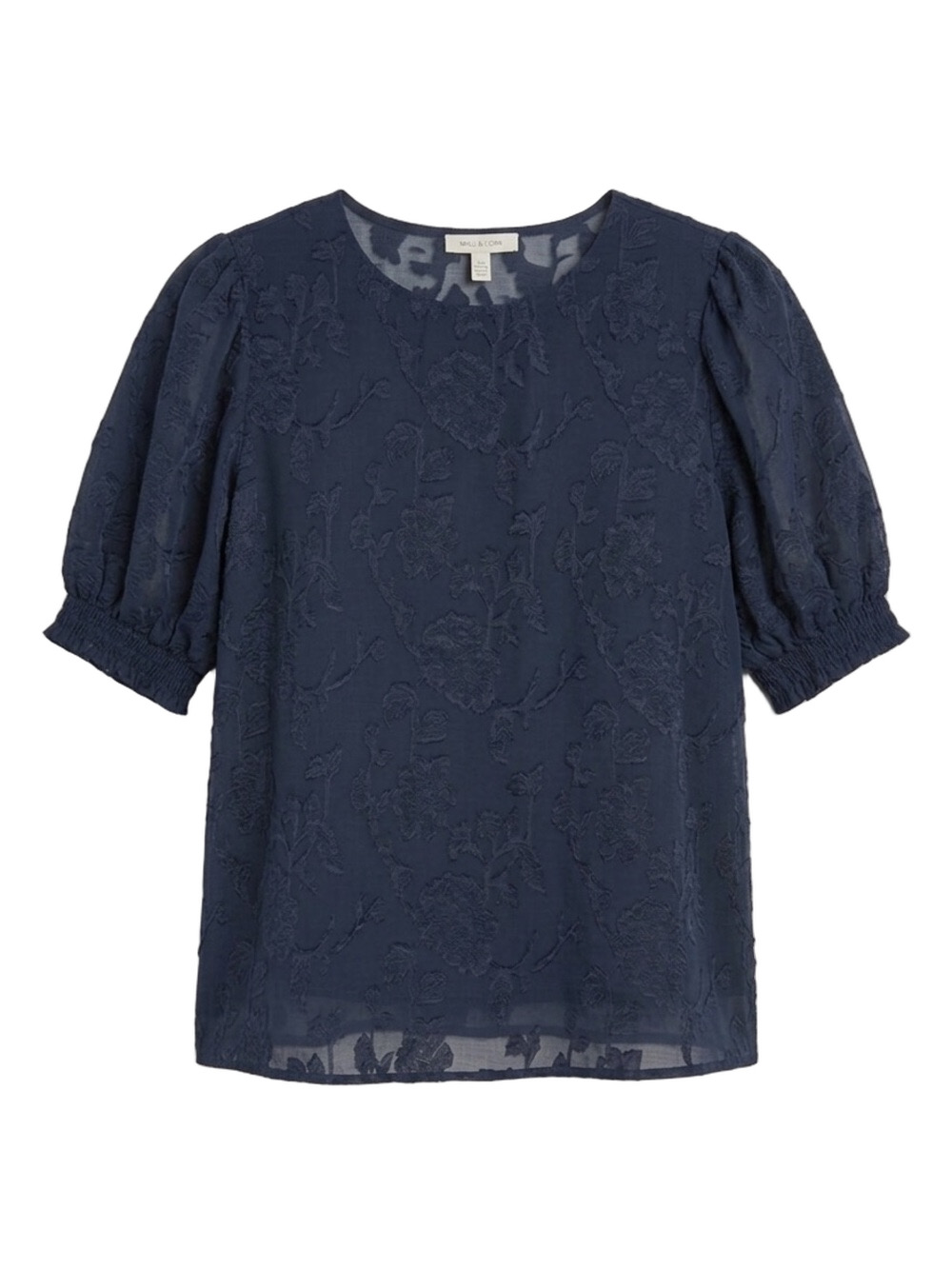 Beacon Apparel Floral Textured Blouse Small